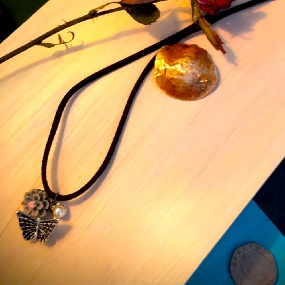 Necklace | Handmade Silver and Pearls Butterfly Boho Necklace
